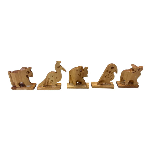 Laddu Gopal Small Wooden Animal Set of 12 Toy | Miniature Animal Figures for Krishna Ji | Janmashtami Radha Ashtami Mandir Decoration | Bal Gopal Khilona Set - Achleshwar