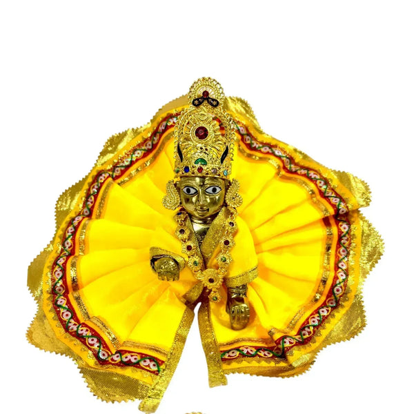 Laddu Gopal Jewellery Set – Mukut, Haar & Earrings Combo | Traditional Jewelry for Kanha Ji 6no Size - Achleshwar
