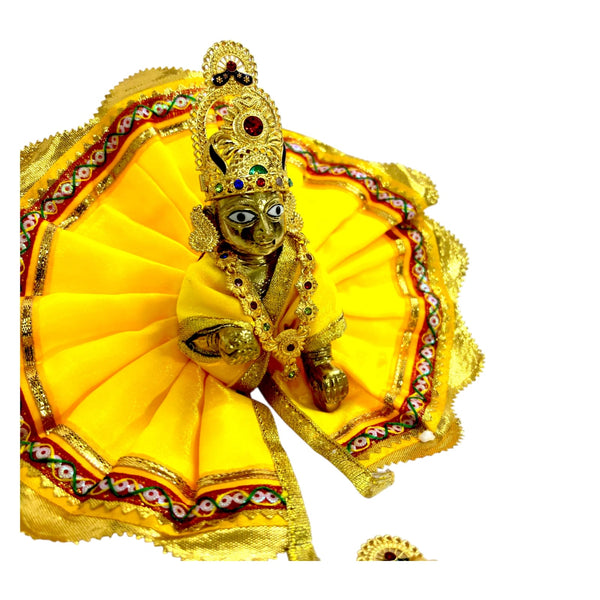 Laddu Gopal Jewellery Set – Mukut, Haar & Earrings Combo | Traditional Jewelry for Kanha Ji 1 no Size