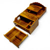 Teak wood jhapiji open with layered trays and side compartments