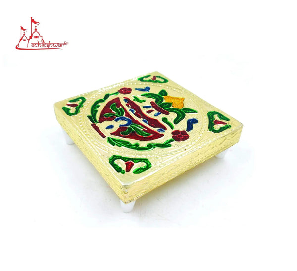 Wooden Puja Chowki 4x4 Inch for Mataji