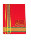 Pure cotton special dhoti set Red colour along angvastra - Achleshwar