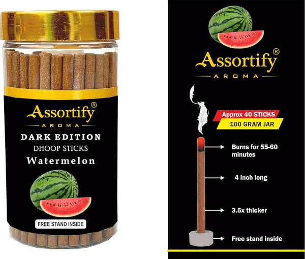 Watermelon Dhoop Sticks Jar|Natural Ingredients||100Gm Jar Packaging | Less Smoke| - Achleshwar