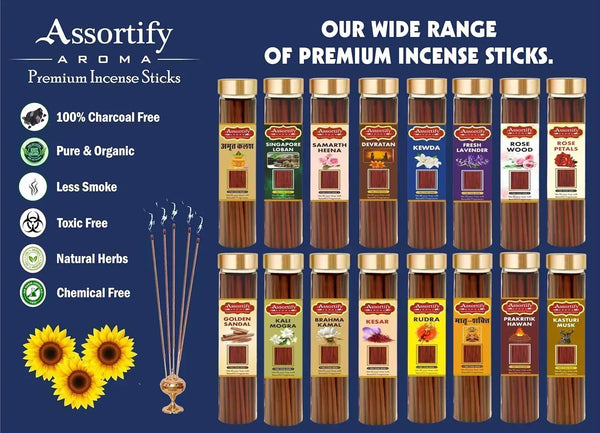 Fresh Lavender Dhoop Sticks Box|Bamboless||100gm Jar Packaging | Less Smoke| - Achleshwar