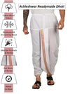 Pure Cotton Readymade Dhoti With Pocket White Colour Free size - Achleshwar