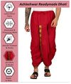 Pure Cotton Readymade Dhoti With Pocket Red Colour Free size - Achleshwar