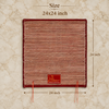 Wool pooja asan mat 24x24 inch, maroon with white stripes and red logo patch