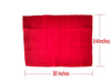Red wool pooja mat, 30 in by 24 in, flat square with clean edges