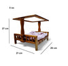 Sagwaan Wooden Bed for Laddu Gopal (NetBed) for 5 & 6 No Laddu Gopal