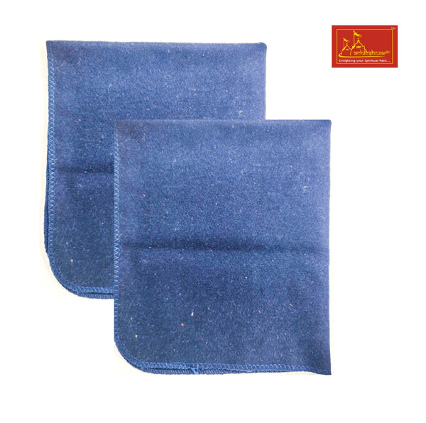 Navy Blue Woolen Pooja Aasan 2-Pcs