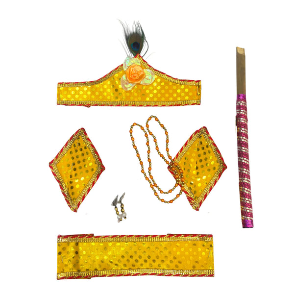 Krishna Janmashtami Dress & Jewellery Set for Kids | Fancy Dress Costume for Boys & Girls (6–10 Years) - Achleshwar