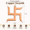 Copper swastik door ornament, 4 inch, copper tone with top hanging hole
