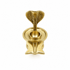 Brass pooja stand with Sheshnag cobra figure, circular base and central small cup
