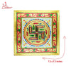 Embroidered square chowki with circular central motif and ornate border