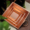 Copper hawan kund, copper tray with inner steps and loop handle