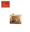 Copper small Tabeej square charm with Om emblem, copper-gold tone, top hanging clip