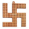 Copper swastik pyramid wall hanging with geometric cube pattern and top hanging hole