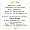 Incense sticks pack back panel with manufacturer and contact details