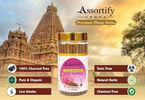 Rose Wood Dhoop Sticks Box|Bamboless||100gm Jar Packaging | Less Smoke|