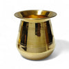 Brass lota kalash with wide rim and rounded body, reflective gold-brass sheen