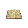 2x2 ft woven kusa mat with purple border and grid texture, flat view