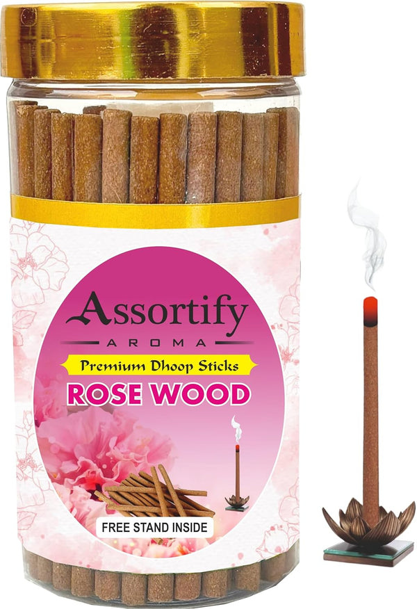 Rose Wood Dhoop Sticks Box|Bamboless||100gm Jar Packaging | Less Smoke|