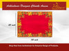 Red velvet pooja aasan with gold embroidered border and decorative floral corners