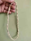 Braided bead mala necklace in tan with looped ends
