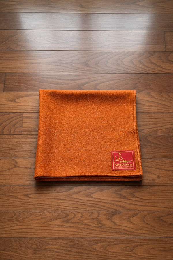 Premium Orange Woolen Aasan (23x27 Inch) – Handcrafted Pooja & Meditation Mat - Achleshwar