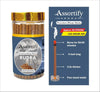 Incense sticks jar with gold lid beside blue info panel, approx 40 sticks