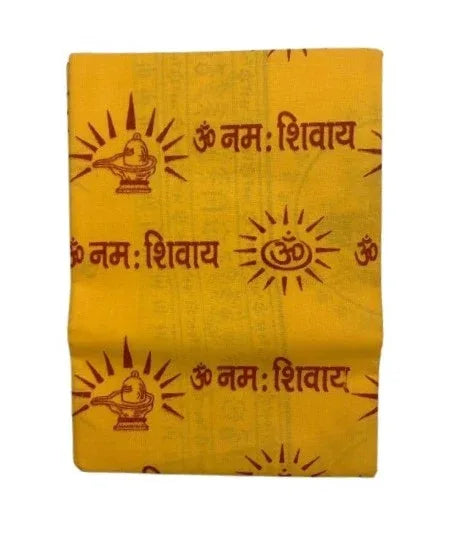 Shiv Bhakt Kesariya Ramnami Shawl Cotton / Om Namah Shivaya Print Orange Color - Achleshwar