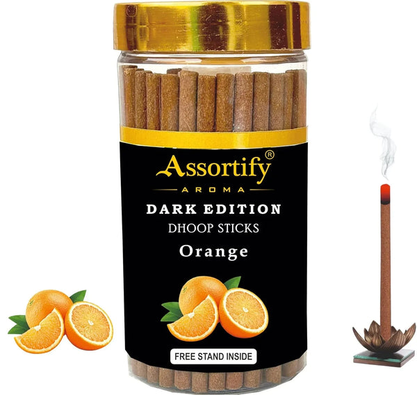 Orange Dhoop Sticks Jar|Natural Ingredients||100Gm Jar Packaging | Less Smoke| - Achleshwar