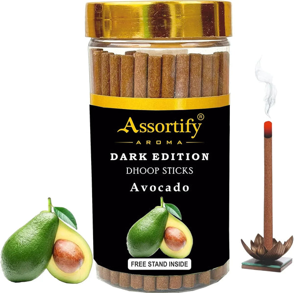 Avacado Dhoop Sticks Jar|Natural Ingredients||100Gm Jar Packaging | Less Smoke| - Achleshwar