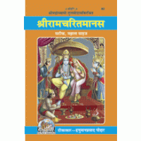 Gitapress religious book with illustrated cover art and orange border