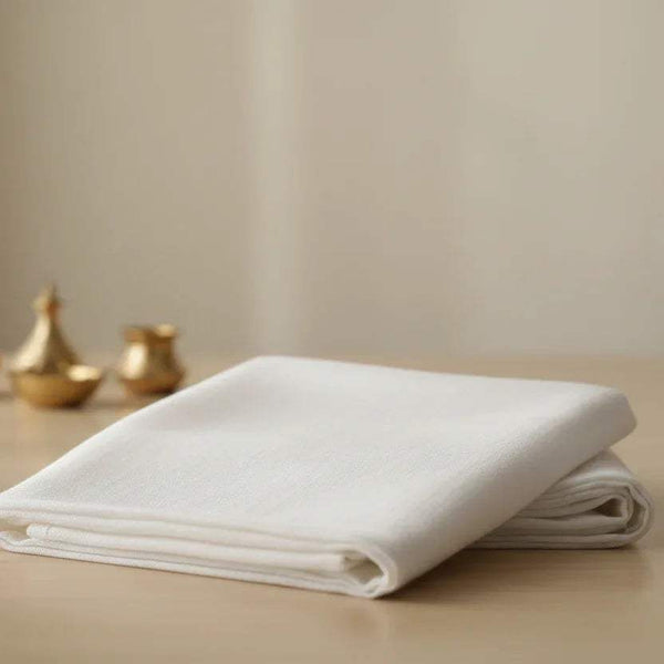 1 Meter Pooja White Vastra for Mandir – Pure Cotton Temple Cloth - Achleshwar