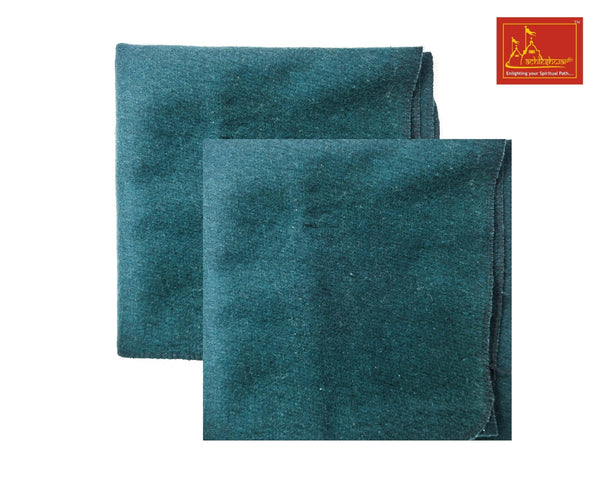 Green Woolen Pooja Aasan -2 Pcs - Achleshwar