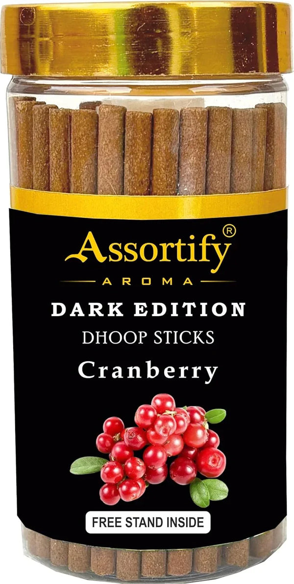 Cranberry Dhoop Sticks Jar|Natural Ingredients||100Gm Jar Packaging | Less Smoke| - Achleshwar