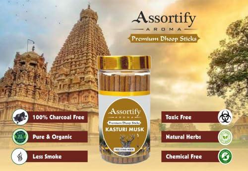 Kasturi Musk Dhoop Sticks Box|Bamboless||100gm Jar Packaging | Less Smoke| - Achleshwar