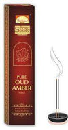 Pure Oudh amber incense sticks with bamboo stems, with cardboard box and holder.