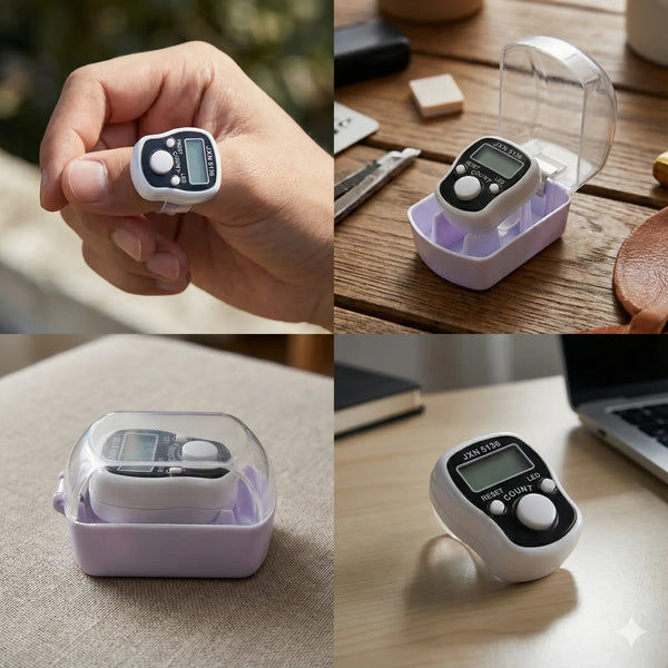 Counter Finger Ring Digital Jaap mala with LED Light Box Packing - Achleshwar