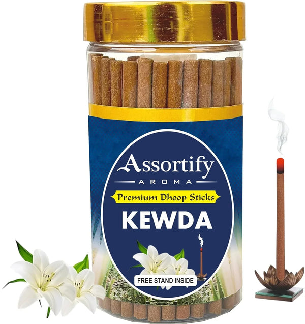 Kewda Phool Dhoop Sticks Box|Bamboless||100gm Jar Packaging Less Smoke| - Achleshwar