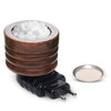 Wooden dhoop dani electric diffuser with burner bowl, white scent cubes, and EU plug