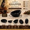 Wooden Khappar Handcrafted Black Bowl Bhiksha Patra | Traditional Sadhu Bhiksha Bowl for Eating-Drinking, Temple Decor & Spiritual Display | Achleshwar