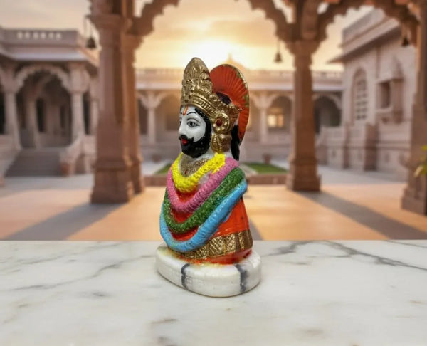 Decorative Khatu Shyam Ji Idol Polyresin Religious Statue 4 Inch for Car Dashboard - Achleshwar