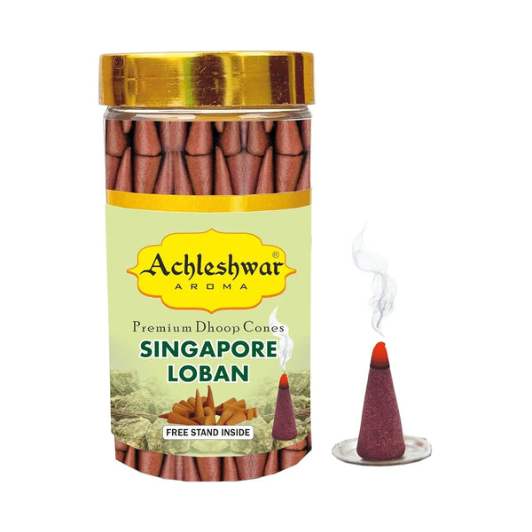 Singapore Loban Dhoop Cones Box|Bamboless||100gm Jar Packaging | Less Smoke| - Achleshwar