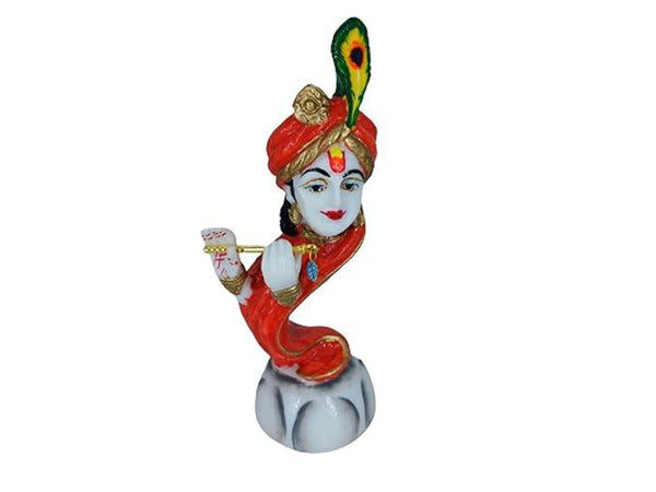 Cultured Marble Lord Krishna Idol with Flute Statue Showpiece for Home Decor - Achleshwar