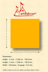 Square yantra card size diagram with height and width measurements