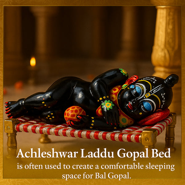 Metal Mini Charpai Bed for Laddu Gopal for 2 to6 No Laddu Gopal