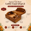 Sagwan Wooden Jhapi Ji for Laddu Gopal | Premium Teak Wood Storage Box for Bal Gopal Idol, Safe Keeping, Temple & Travel Use | Achleshwar