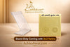 Acrylic display stand with gold yantra sheet and title banner
